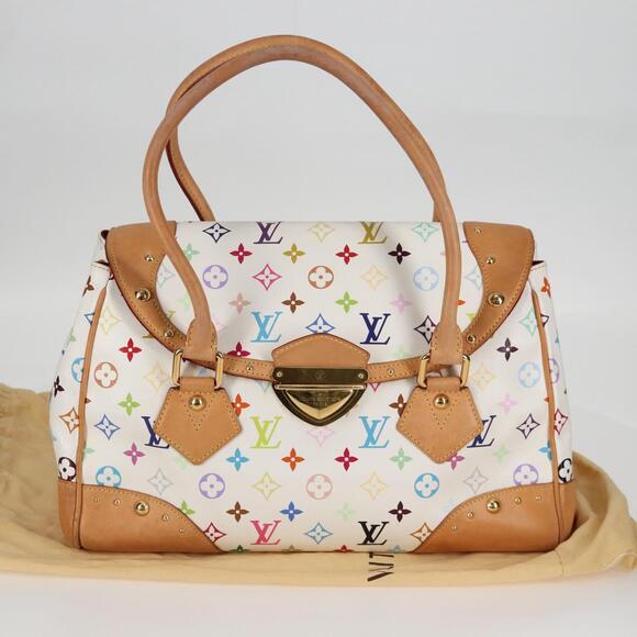 LOUIS VUITTON Monogram Multicolor Beverly GM Hand Bag White M40201 - Picture 12 of 16